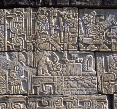 Centre Relief, North Wall, South Ball Court, Totonac, Late Classic Period by Pre Columbian